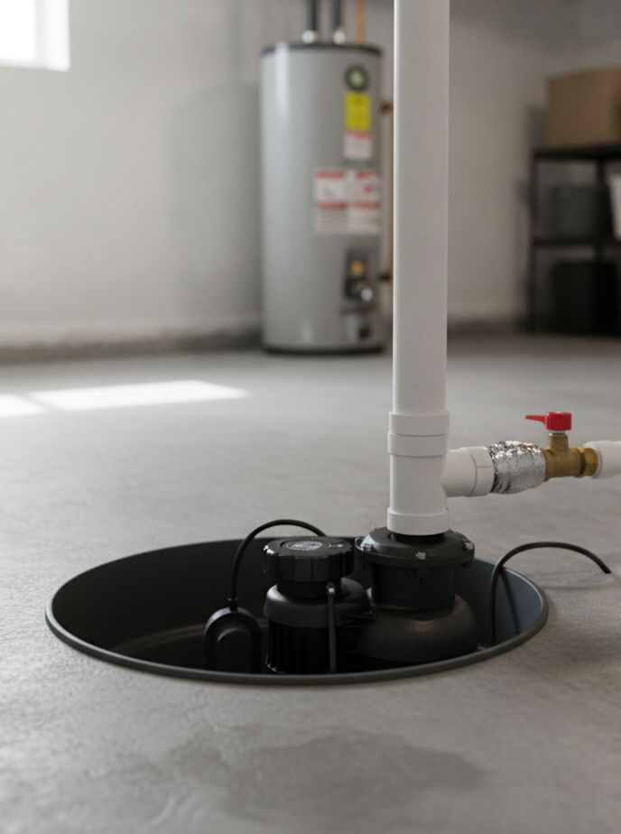 sump pump in basement